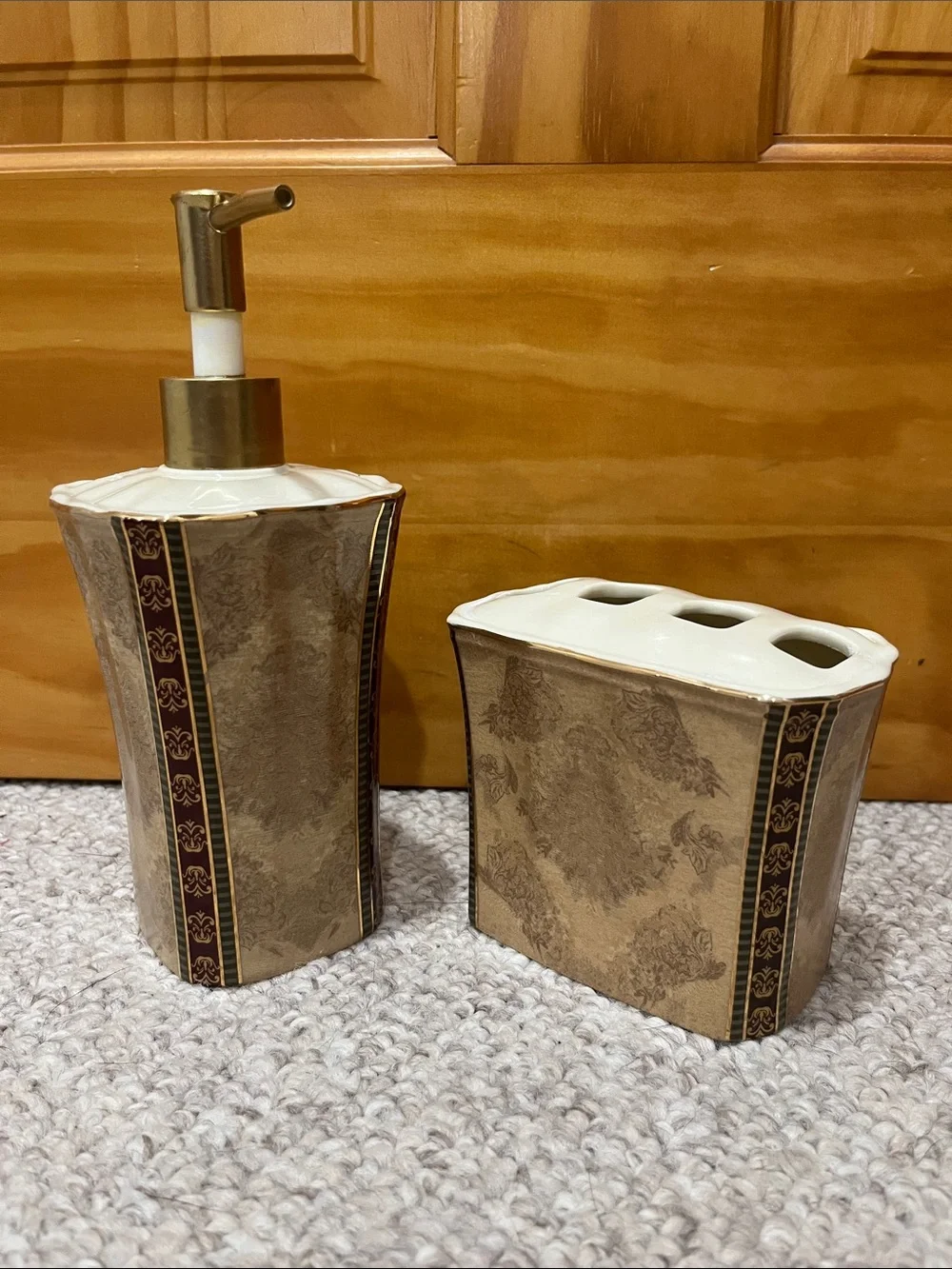 Bathroom Toothbrush Holder & Soap/Lotion Dispenser